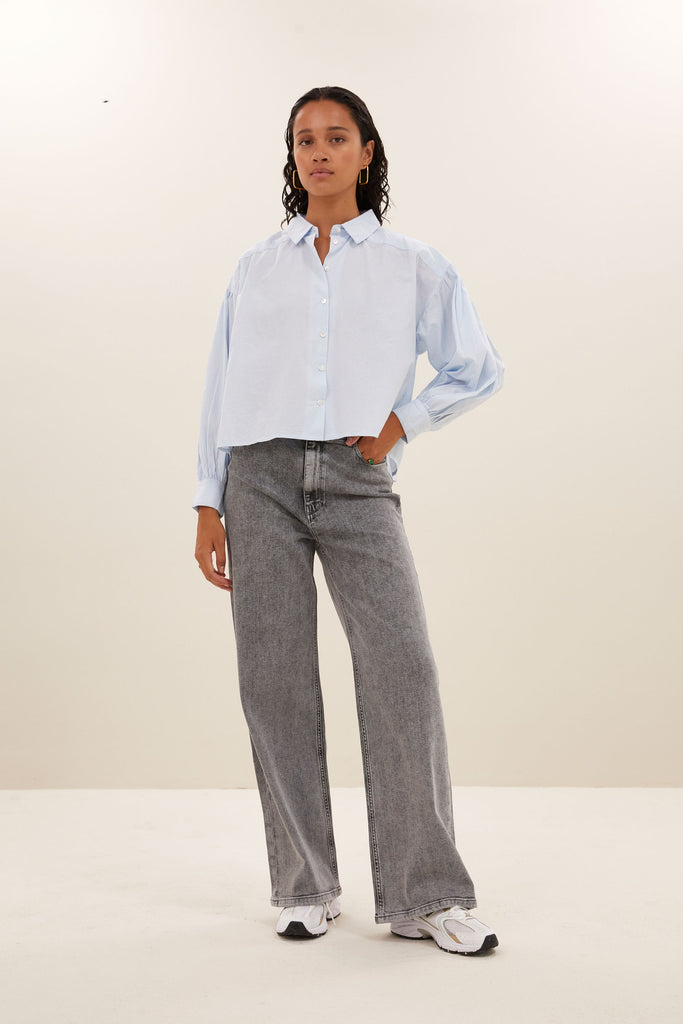Sarah short chambray blouse