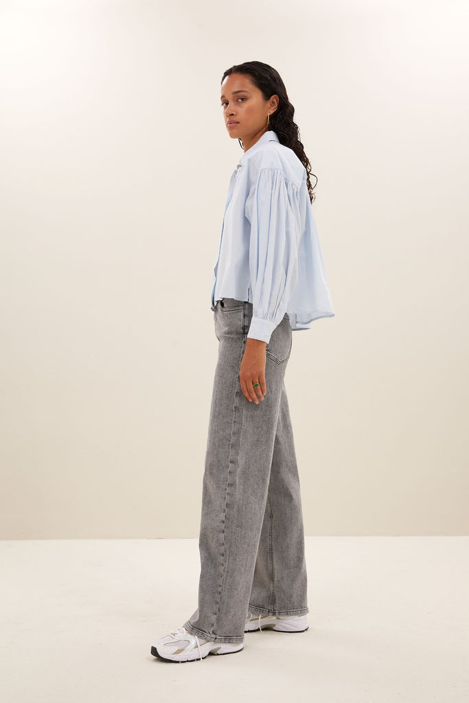Sarah short chambray blouse