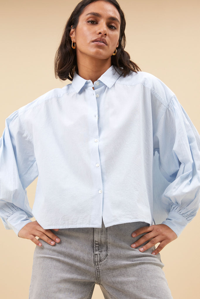 Sarah short chambray blouse