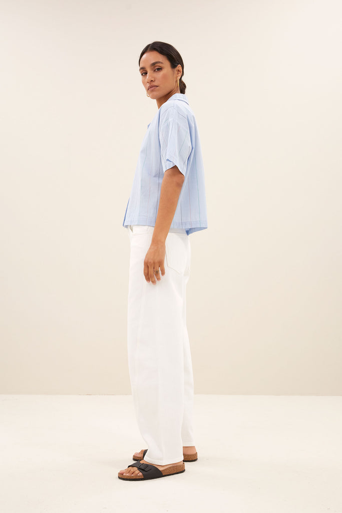 Jake stripe chambray blouse