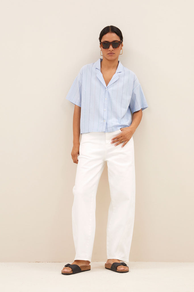 Jake stripe chambray blouse