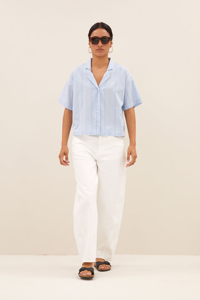 Jake stripe chambray blouse