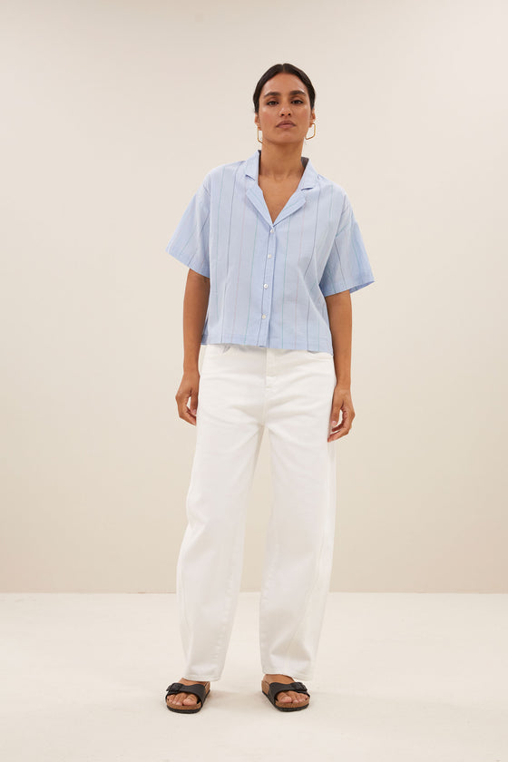 Jake stripe chambray blouse