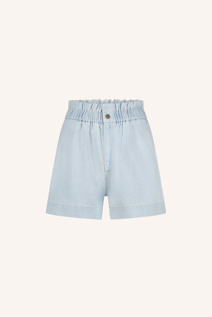 Leon bleached denim shorts