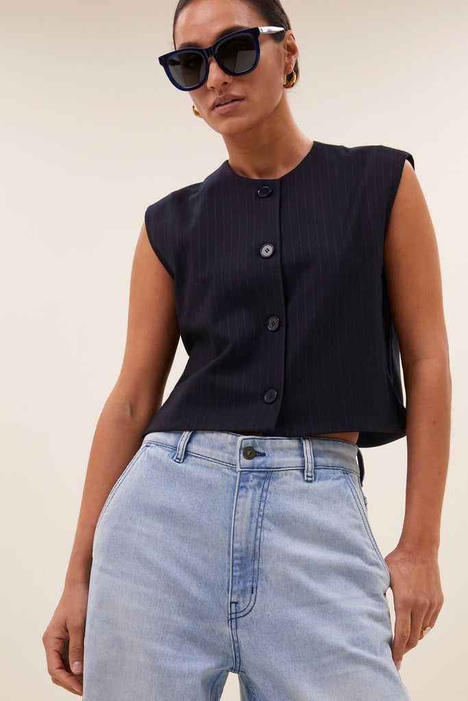 Nori pinstripe gilet