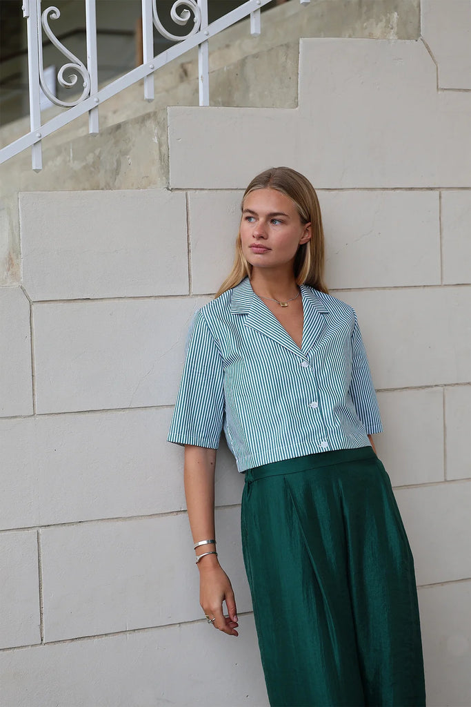 Bella shirt - Stripe green