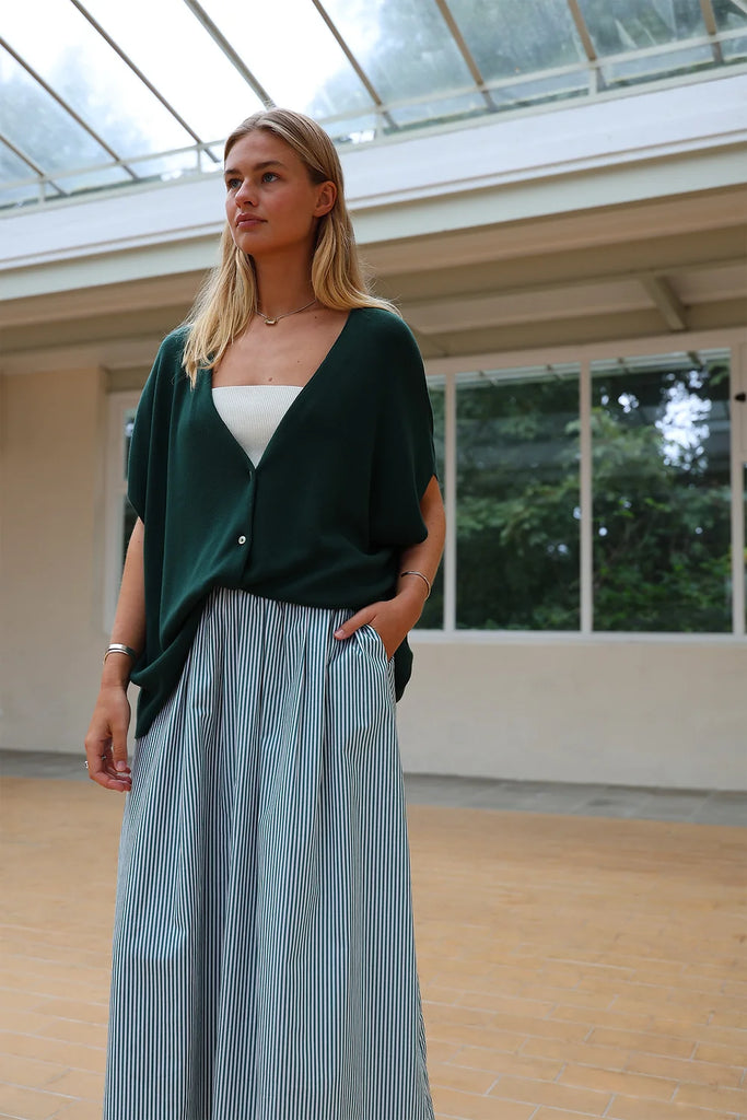 Sari skirt - Stripe green