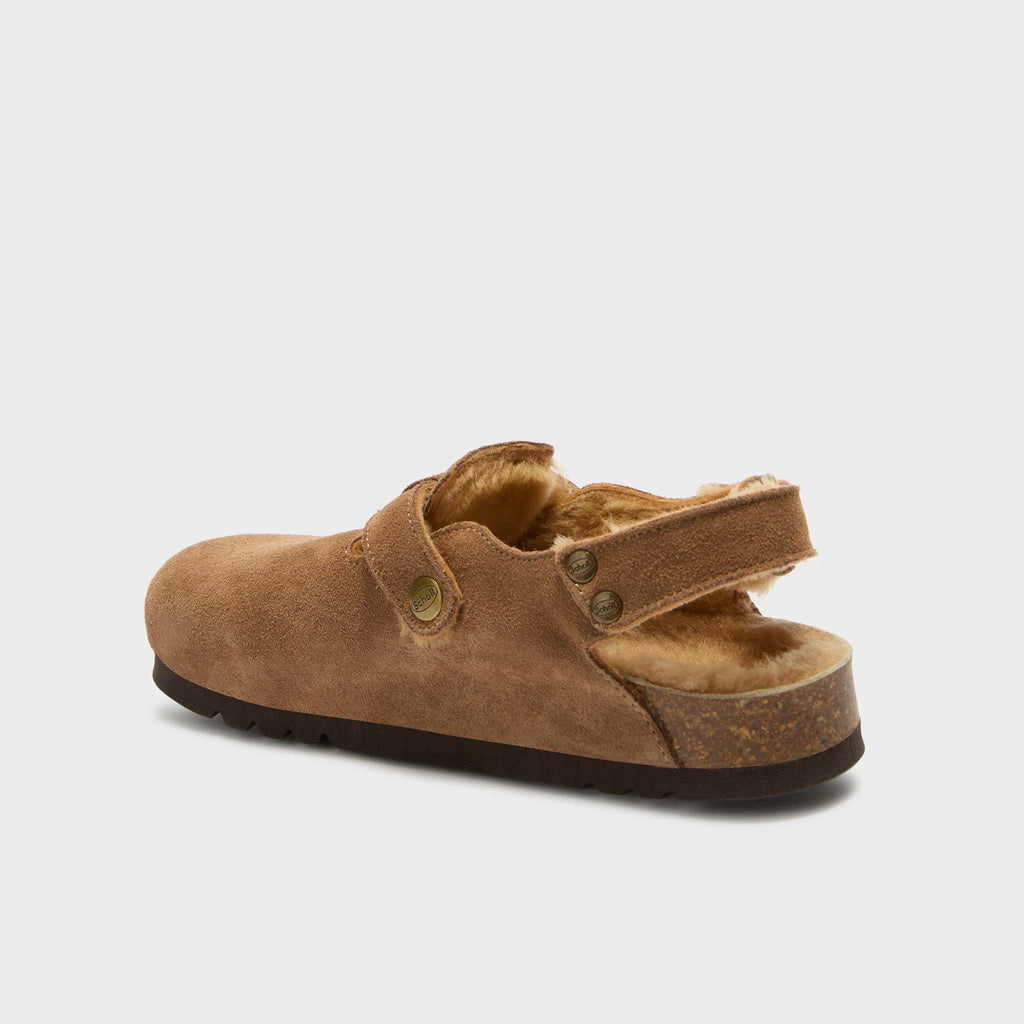 Mules fae fur backstrap - taupe