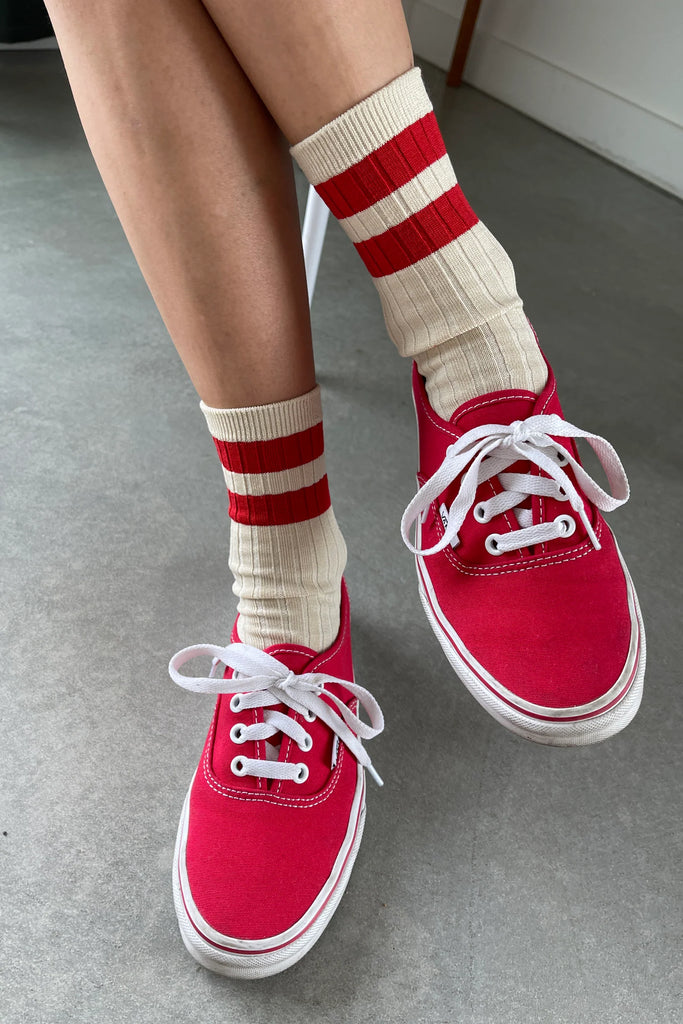 Her socks varsity - red