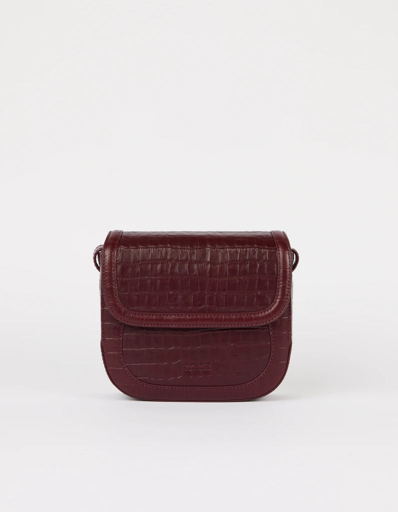 Nina - Kersenrood Croco Print Leer