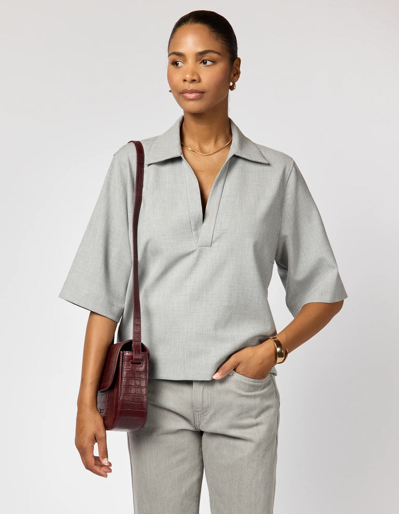 Nina - Kersenrood Croco Print Leer