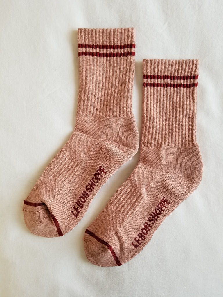 Boyfriend socks - vintage pink