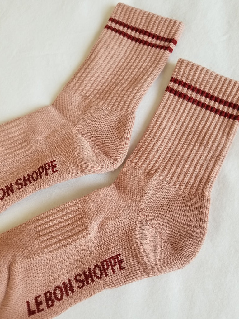 Boyfriend socks - vintage pink